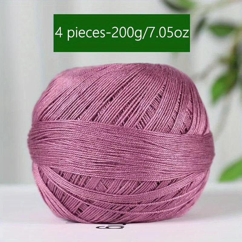 1PC Premium Mercerized Silk Lace Yarn Bundle-Soft, Durable, Vibrant Colors for DIY Knit & Crochet  Soft and Suitable for Summer