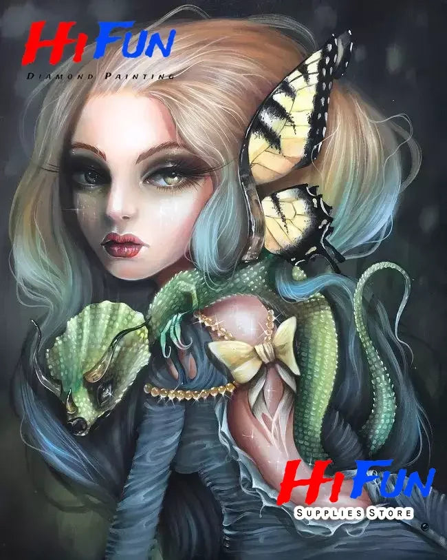 5D Diamond Painting Goth Girls Wonderland Collection Bizarre Art Full Square Diamond Embroidery Cross Stitch Diamond Mosaic Kit