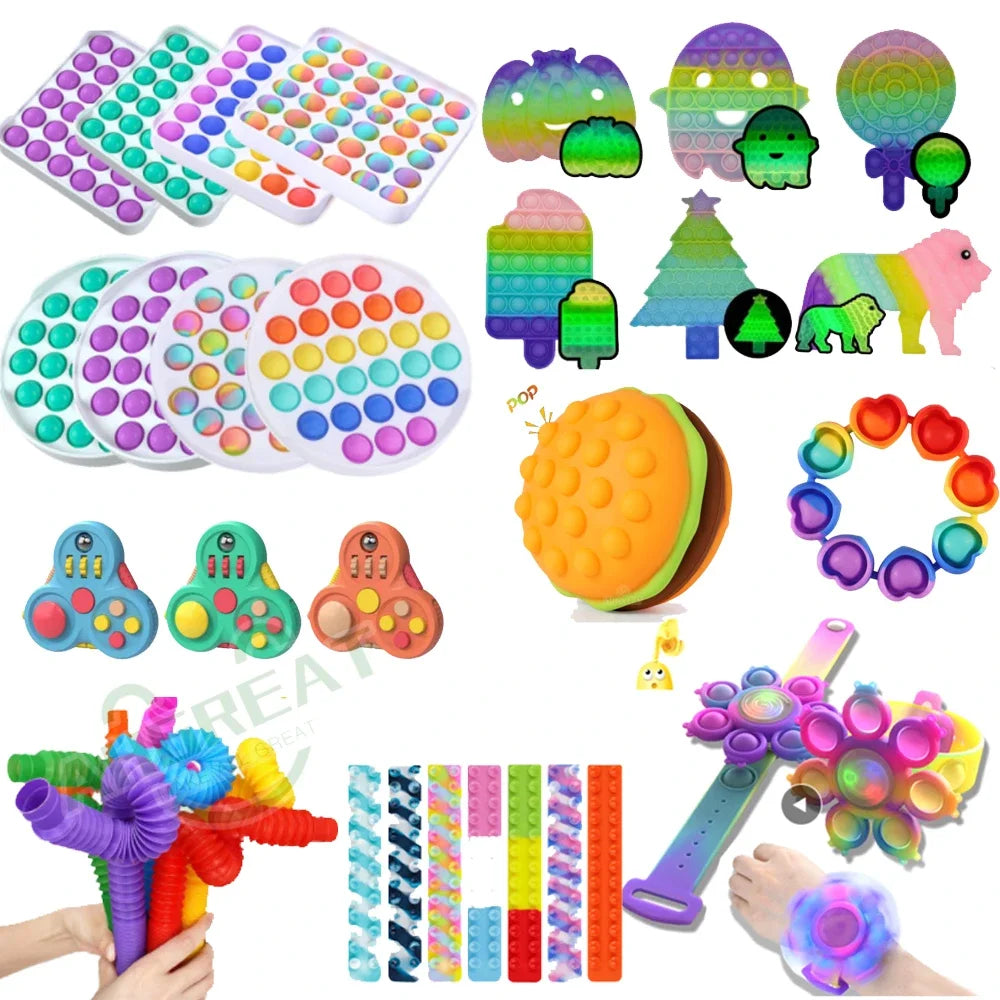 6-24pcs Random Fidget Toys Pop Mysterious Gifts Pack blind box Different Fidget Set Antistress Relief Toys for Children Adult
