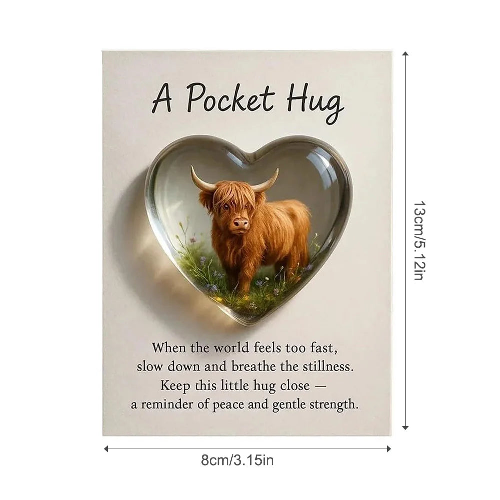 Highland-Cow Collectible Desk Ornament Thoughtful Present For Any Occasion. Thoughtful Present Presentation