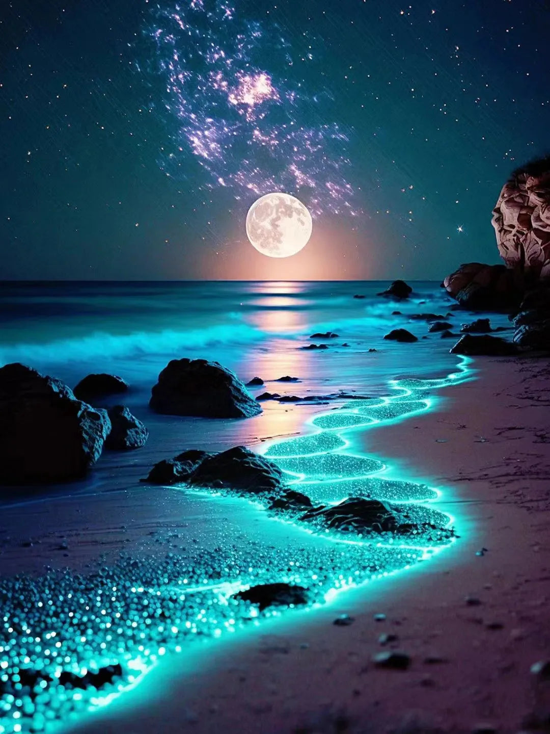 5D Diamond Painting DIY Likes Novelty Gifts Moon Seaside Landscape Embroidery Night Scenery Mosaic Home Decor Full Round Drills