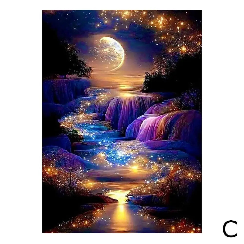 Handcrafted DIY Diamond Art Painting - Dreamy Landscape Series, Full Diamond Craft, Easy for Adult Beginners Exquisite Artworks