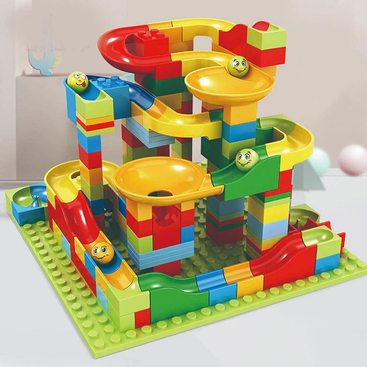 1000pcs Marble Run Building Blocks Bulk Set STEM Educational Toy for Kids Creative DIY Race Track Construction Kit for Learning