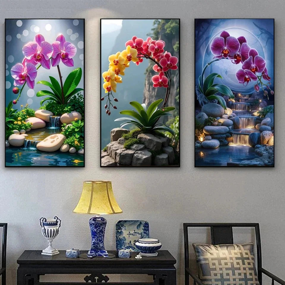 Diy 5D Diamond Art Painting Kit Flower Peony Lotus Dahlia Diamond Embroidery Handmade Mosaic Cross stitch Home Decoration Gifts