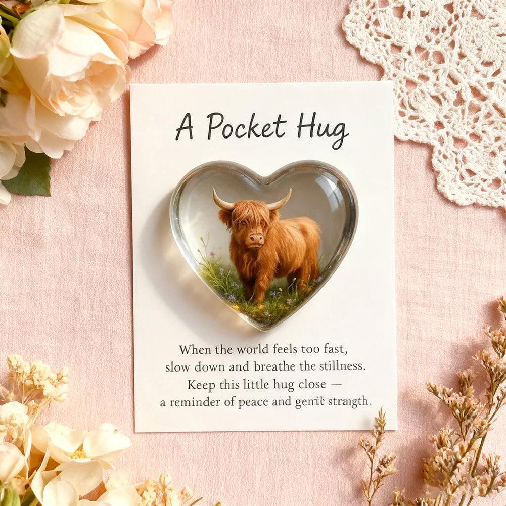 Highland-Cow Collectible Desk Ornament Thoughtful Present For Any Occasion. Thoughtful Present Presentation