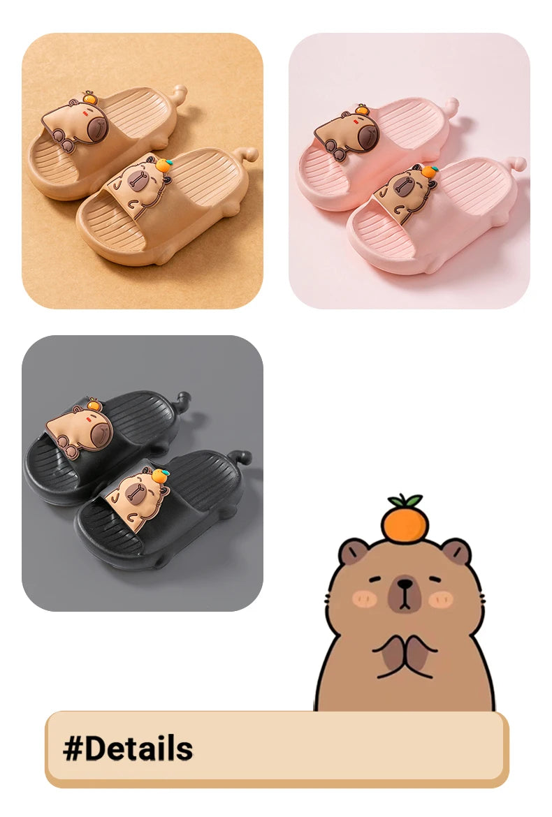 Capybara Children's Toddler Slides Light Weight And Wear Resistance House Slippers For Boys Girls Outdoor Casual Footwear Summer