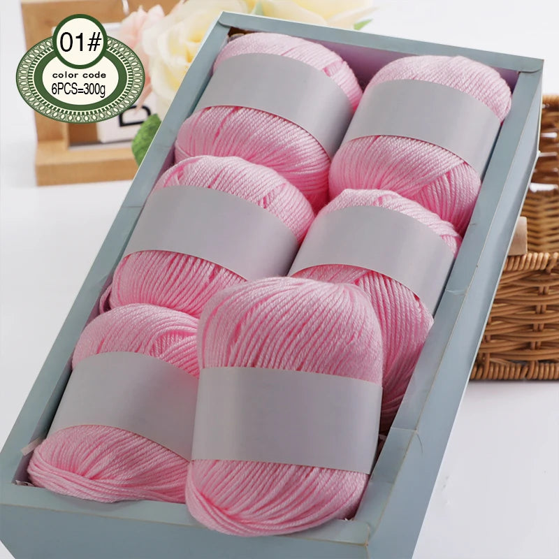 6pcs/Set Luxury Silk Blend Yarn, 50g Each, Soft Knitting Yarn Suitable For Sweaters, Baby Blankets And Scarves, Multiple Colors