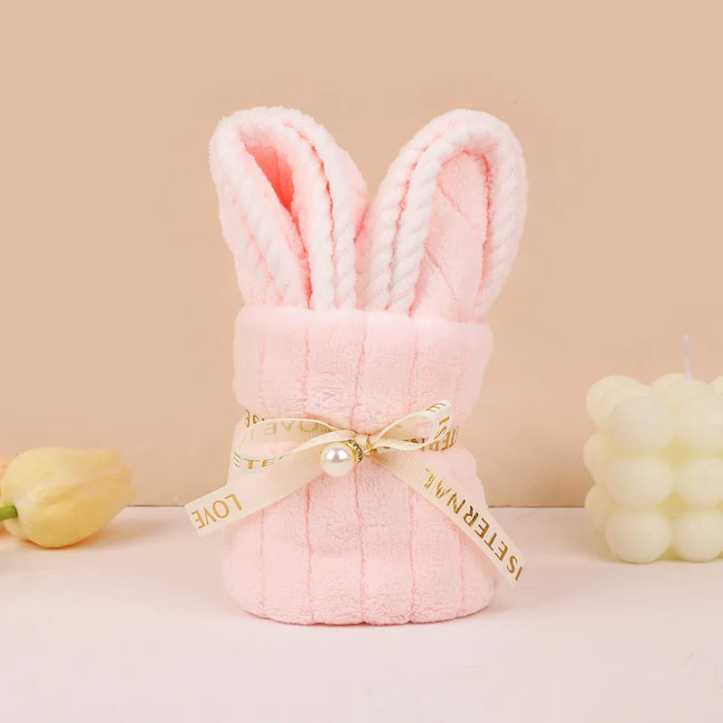 5Pcs Rabbit Towel Set Easter Gift Home Kitchen Bathroom Decor Supplies Wedding Baby Shower Kids Birthday Party Favors Guest Gift