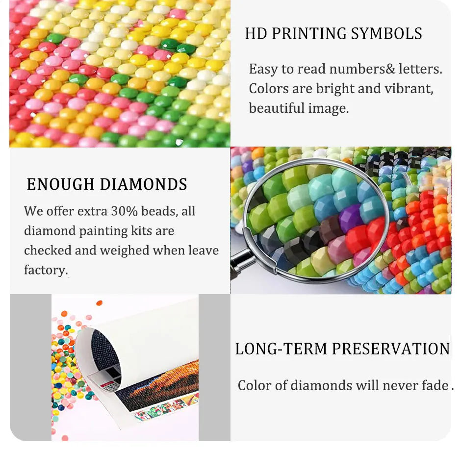 5D Diy Diamond Painting Flower Cross Stitch Kit AB Diamond Round Diamond Rose Sunflower Diamond Embroidery Mosaic Art Home Decor