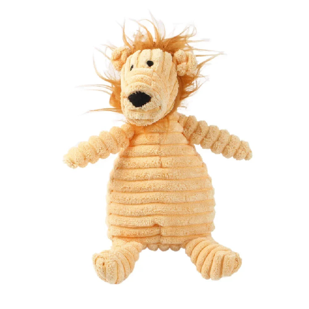 Squeaky Chew Bite - Resistant Animal Shape Plush Toy for Small Dogs, Pet Puppy Corduroy Dog Toys, Pets Accessories Supplies