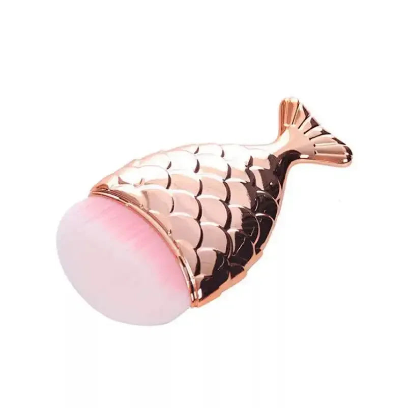 1pc Blush Brush Mermaid Shape Professional Face Makeup Brush Foundation Cosmetic Fish Brush Makeup Tool Kit Powder Nail Art Tool