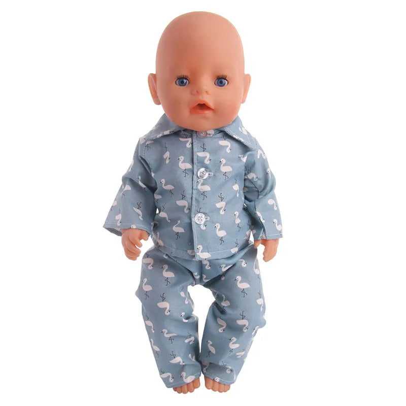 43cm Reborn New Born Baby Doll Clothes Unicorn Flamingo Fanny Cartoon Doll Accessories 18 inch Doll  Clothes American girl`s Toy