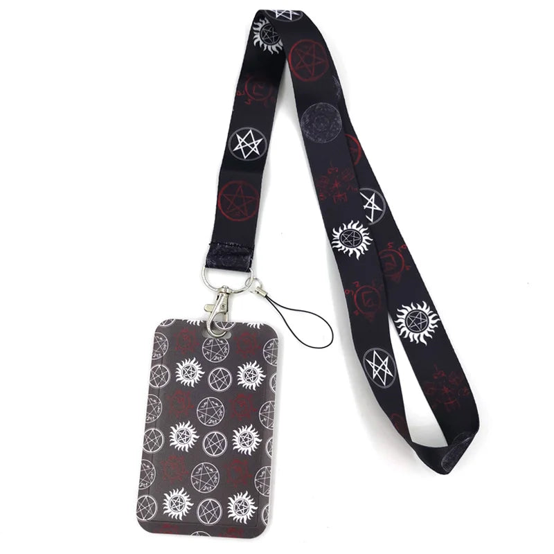 Supernatural SPN Fashion Women Card Holder Lanyard Colorful Badge Reel Nurse Doctor Student Exhibition ID Card Clip Badge Holder