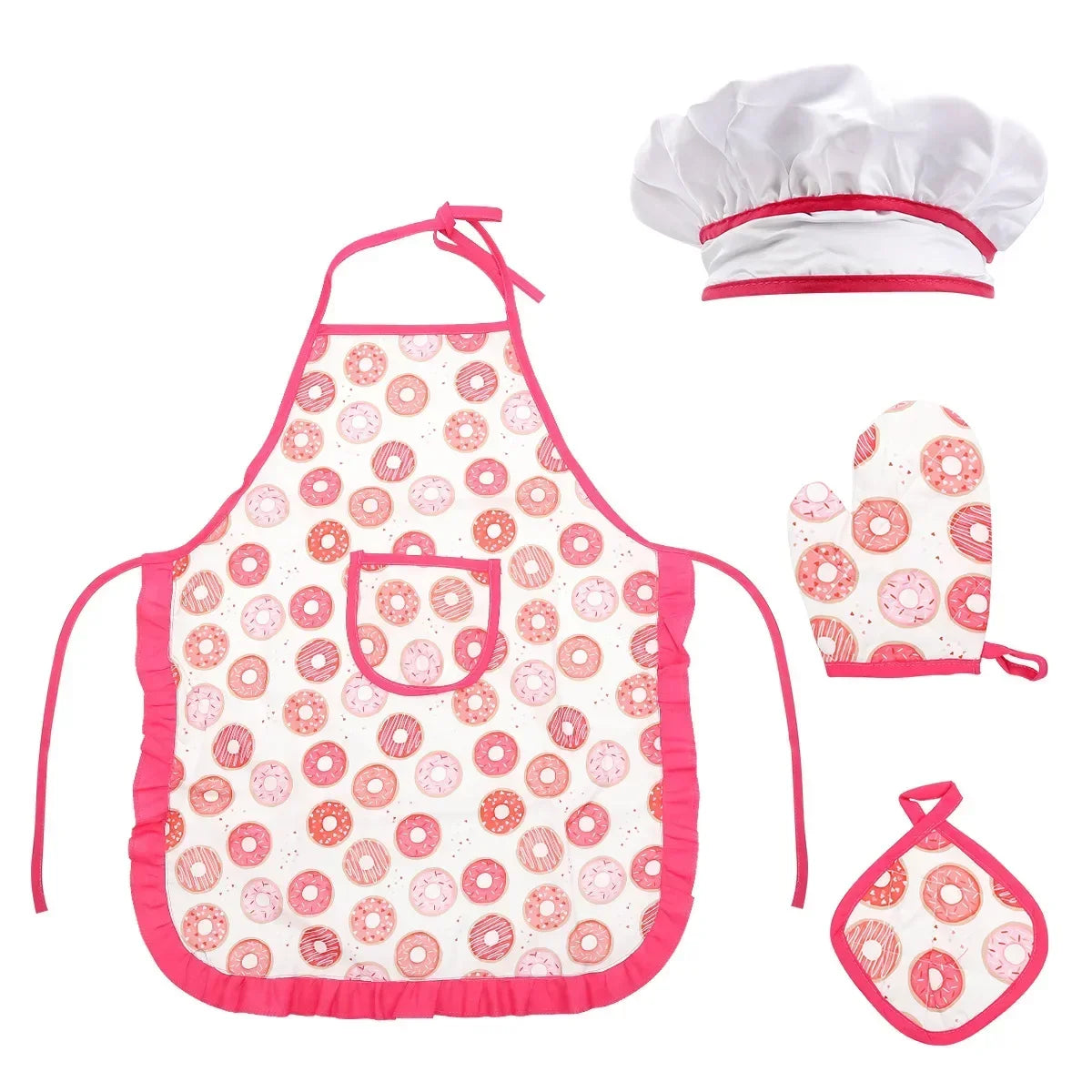 Play House Kitchen Toys Kit Chef Suit Apron Cake Mini Baking Mold Glove Spoon Cup Hat Tool Pretend Play Girls Birthday Gifts