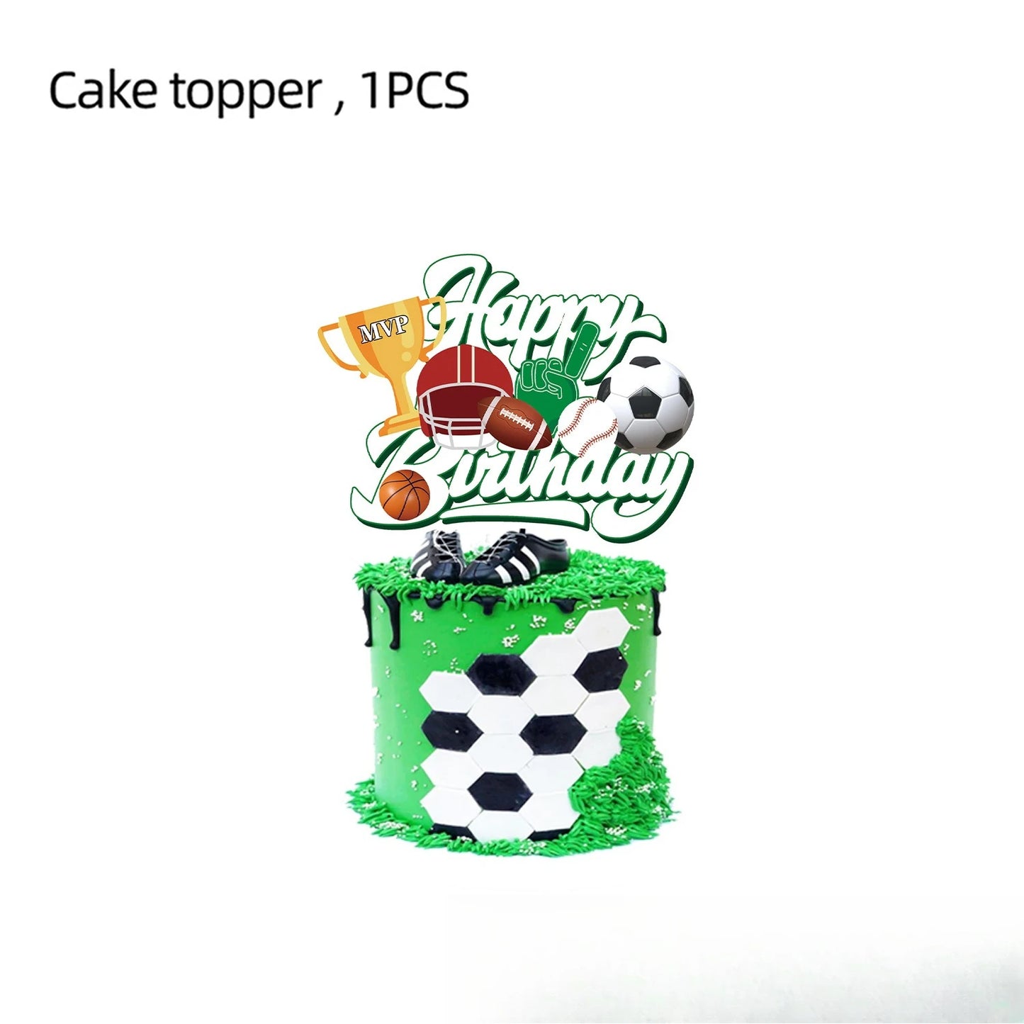 20pcs Rugby Football Basketball Baseball Sports Themed Birthday Party Decoration Tableware Set Holiday Party Decoration Supplies