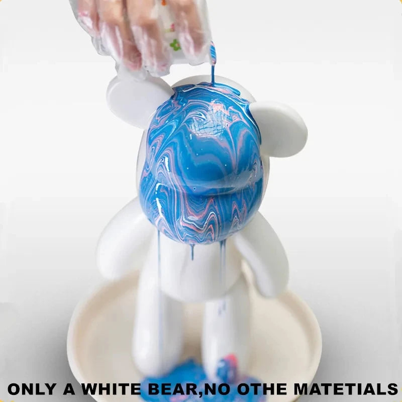 DIY Fluid Bear Sculpture Handmade Bearbrick Doll Ornaments Violent Bear Graffiti Painting Parent child Toy Gift Home Decoration