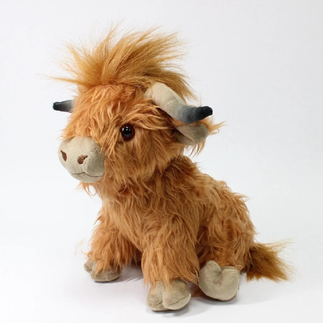 Cute Highland Cow Plush Toys Stuffed Animal Toy Dolls Simulation Long Hair Cow Plush for Kids Birthday Gift Home Decoration