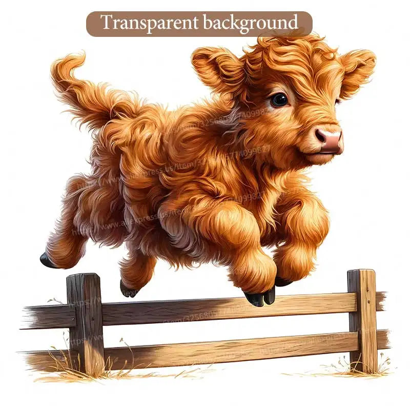 Cute Highland Cow Wall Sticker Bathroom Toilet Decor Living Room Cabinet Refrigerator Home Decoration Decals Stickers M1481