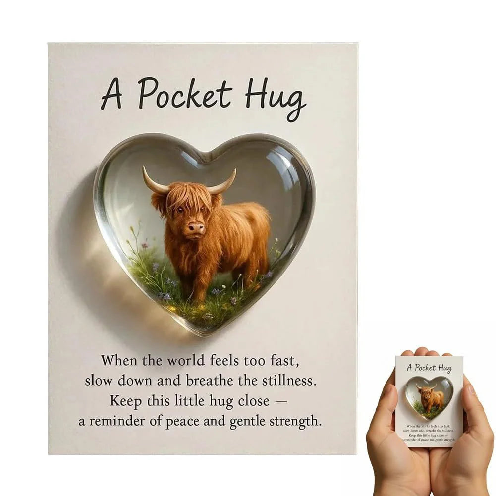 Highland-Cow Collectible Desk Ornament Thoughtful Present For Any Occasion. Thoughtful Present Presentation
