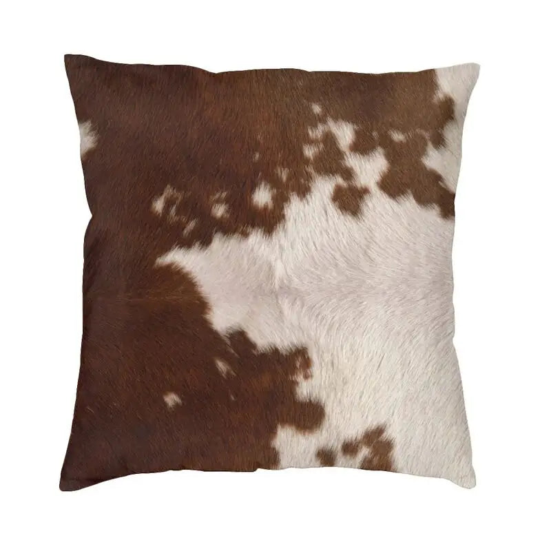 Hot Sale Scottish Highland Cow Cowhide Texture Cushion Cover 3D Print Animal Hide Leather Throw Pillow Case Sofa Car Home Decor