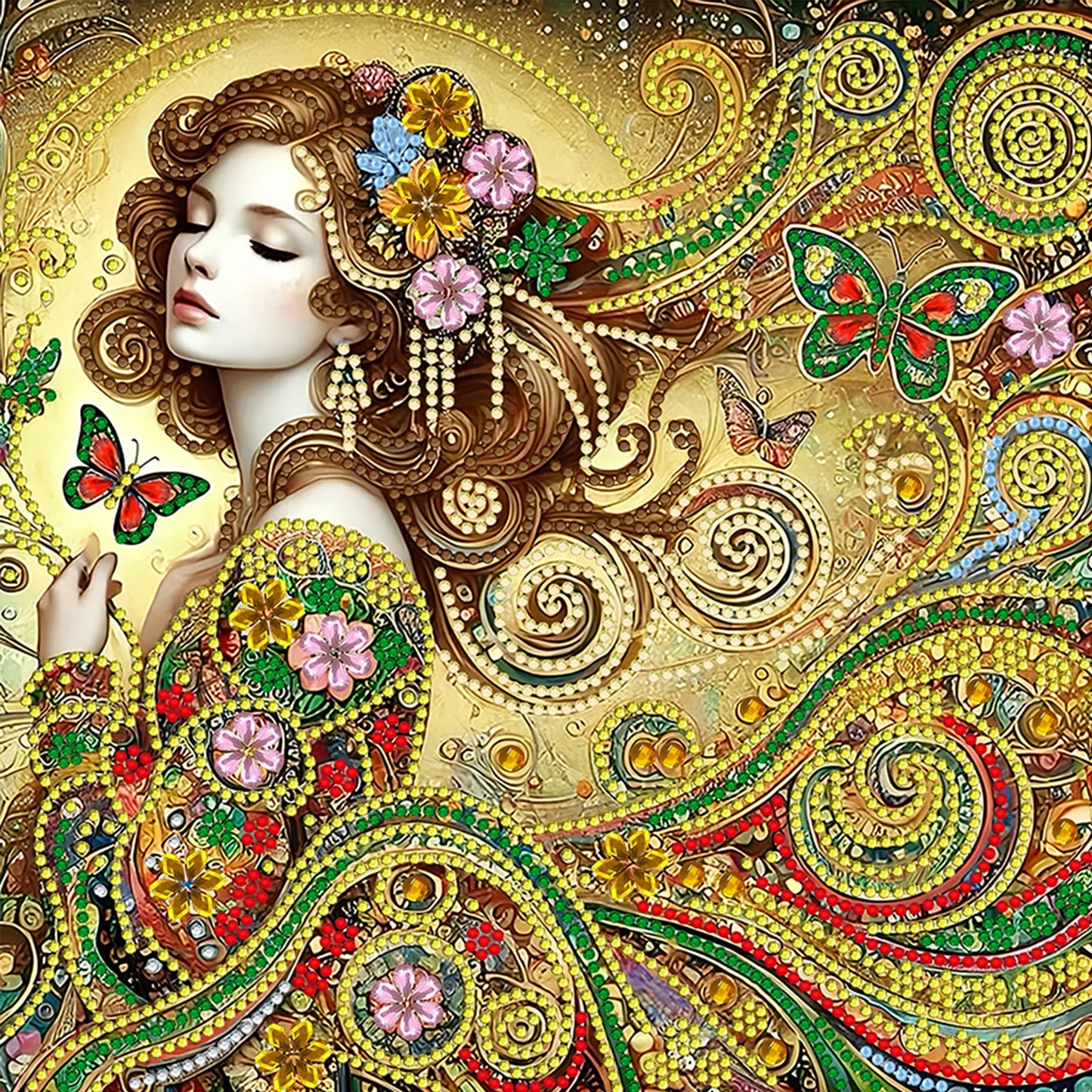 Beauty Special Shaped 5D DIY Partial Drill Diamonds Dots Gem Art Kits for Adults Home Wall Decor Diamond Dots Paintings 30x30cm