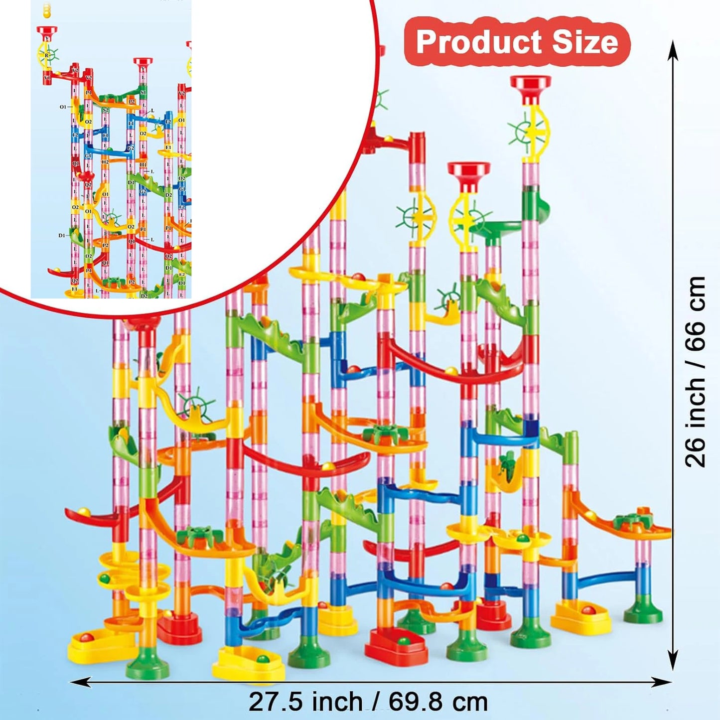Marble Run Race Track Building Blocks Kids 3D Maze Ball Roll Toy DIY Marble Run Race Coaster Set 80/105/109/133pc Christmas Gift