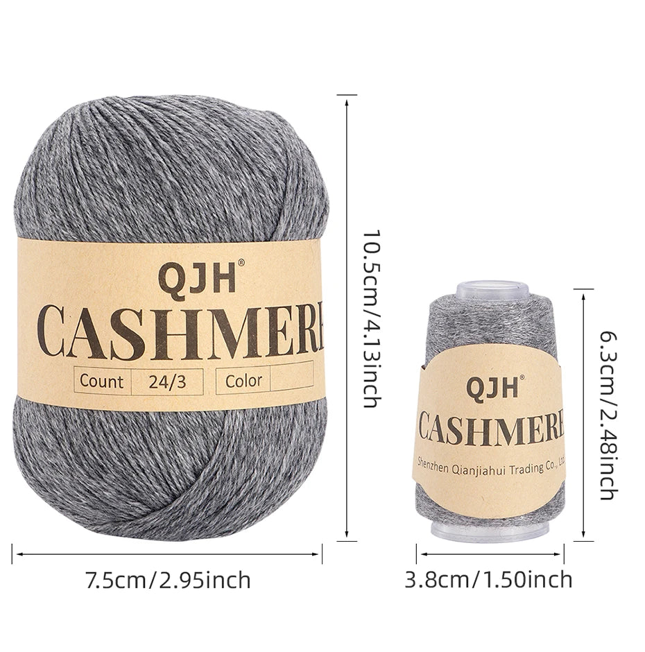 QJH 12 Set Luxurious Cashmere Yarn - Ultra-Soft & Premium Quality for Knitting Luxe Sweaters & Scarves, Hats - Yarn Enthusiasts