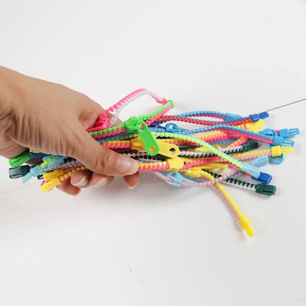 15Pc Colorful Antistress Zipper Bracelet Sensory Fidget Toy for Kids Birthday Party Favors Baby Shower Goodie Bag Halloween Gift
