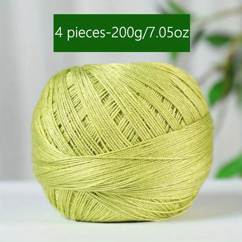 1PC Premium Mercerized Silk Lace Yarn Bundle-Soft, Durable, Vibrant Colors for DIY Knit & Crochet  Soft and Suitable for Summer