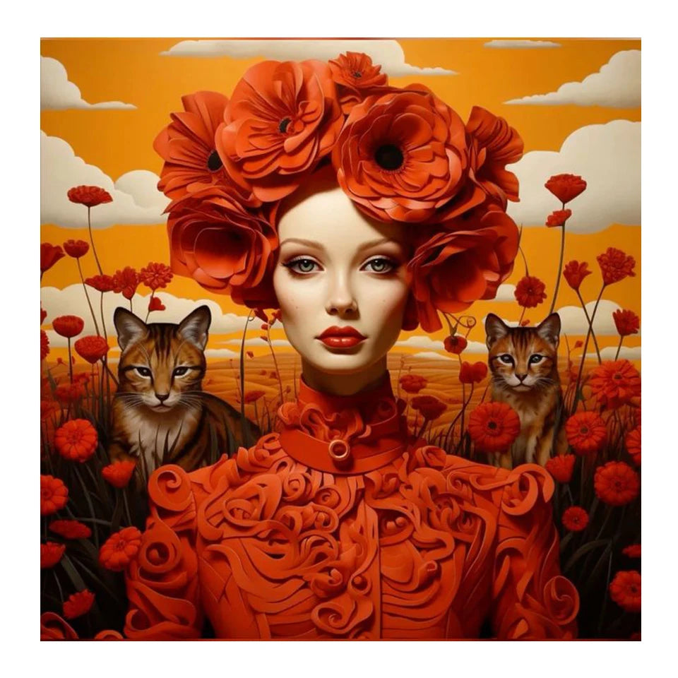 5D DIY Diamond Painting Art Surrealism Flowers Sunglasses Girl Bird Mosaic Embroidery Kit  Rhinestone Cross Stitch Home Decor