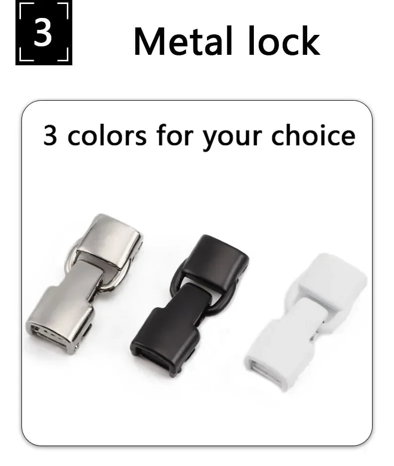 1Pair Rainbow Shoe Laces Without Ties Elastic Shoelaces Metal Buckle Lock Convenient Lazy Shoes Lace For Sneakers Accessories