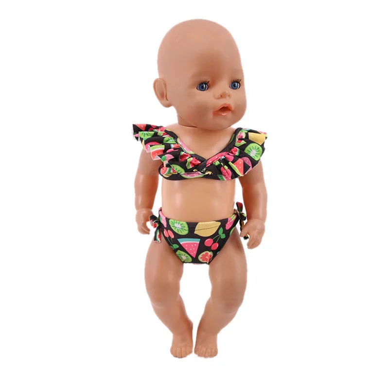 Multi-style Doll Swimsuit Cute Seaside Outfit For 43CM Baby Doll&18Inch American Doll Accessories,Our Generation Girl Gifts Toys