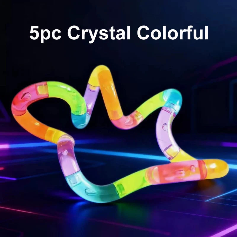 1/3/5pcs Deformable Rope Crystal Twist Rope Pressure Stress Relief Toys Rrainbow Color Deformation Rope Knot Anti Stress Toys