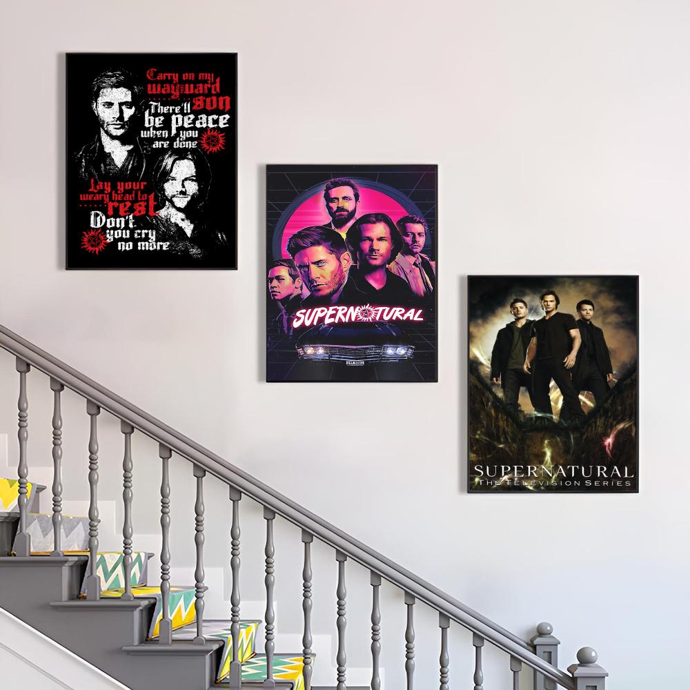 1pc Tv Show Supernatural Poster Self-adhesive Art Waterproof Paper Sticker Coffee House Bar Room Wall Decor