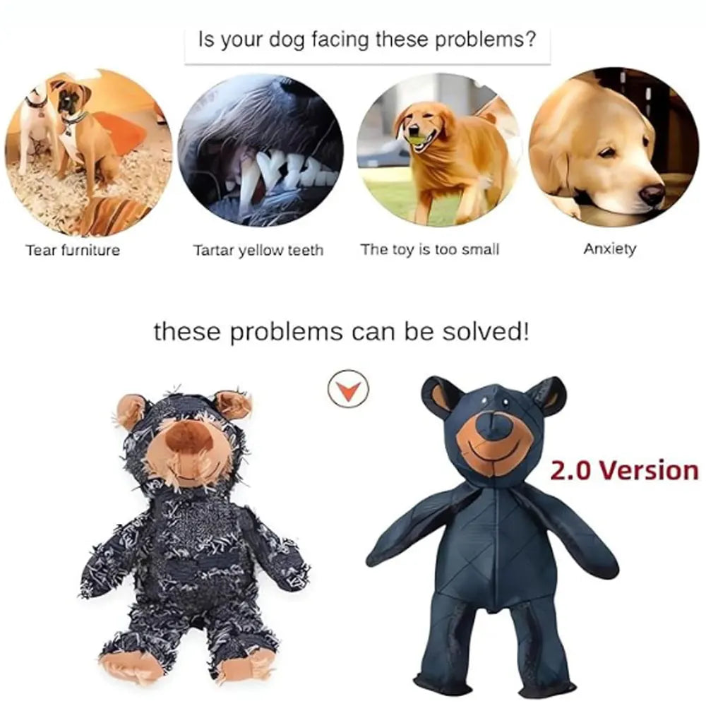 Pet Dog Toys Bear Doll Stress Relief Toys Squeaky Dark-Blue Bear Toy Robust Dog Bear Toy For Small Medium and Large Dog 2025 New