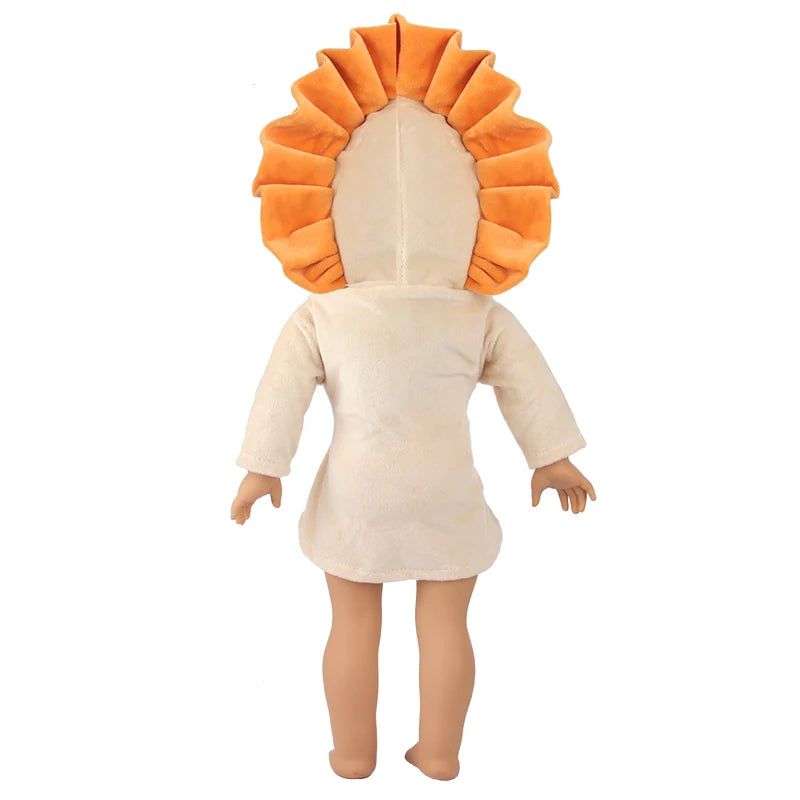 Doll Clothes Night-robe For 18 Inch American Doll Cartoon Animal Pajamas For 43cm Baby Girl Doll,OG,Russia,DIY Doll Girl's Gift