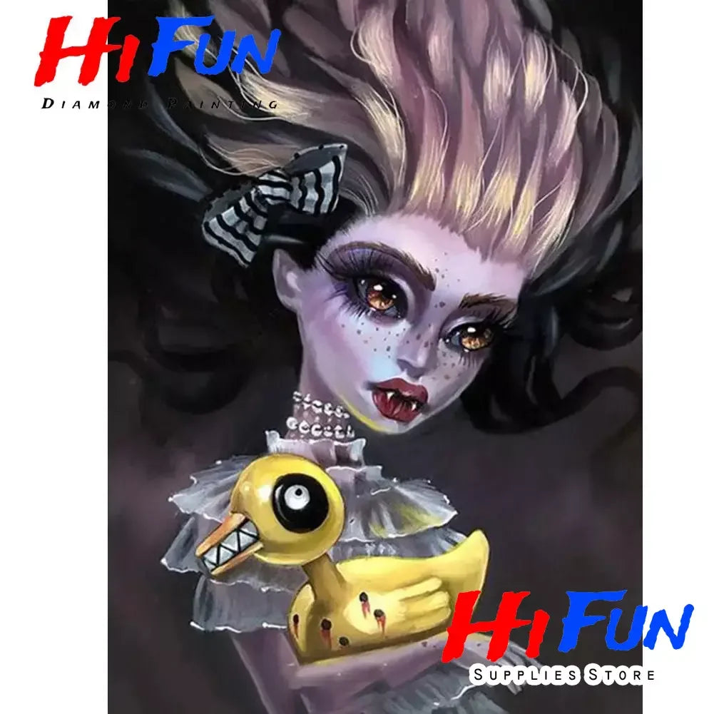 5D Diamond Painting Goth Girls Wonderland Collection Bizarre Art Full Square Diamond Embroidery Cross Stitch Diamond Mosaic Kit