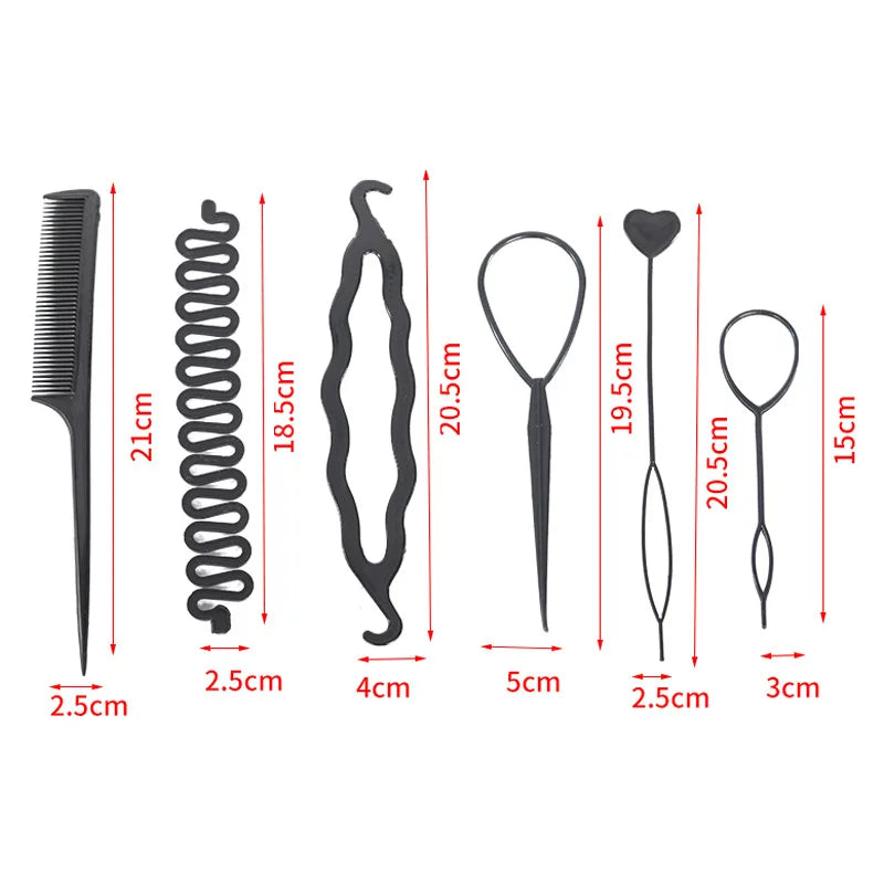 6pcs Hair Styling Set Hair Design Styling Tools Accessories DIY Hair Accessories Hair Modelling Tool Kit Hair Styling Tool Set