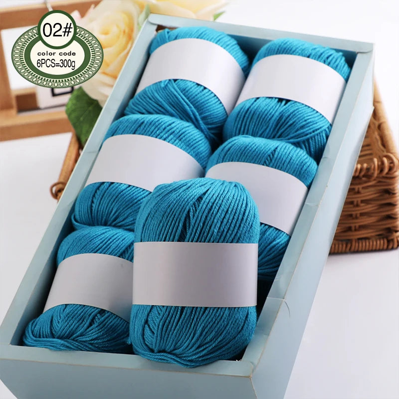 6pcs/Set Luxury Silk Blend Yarn, 50g Each, Soft Knitting Yarn Suitable For Sweaters, Baby Blankets And Scarves, Multiple Colors