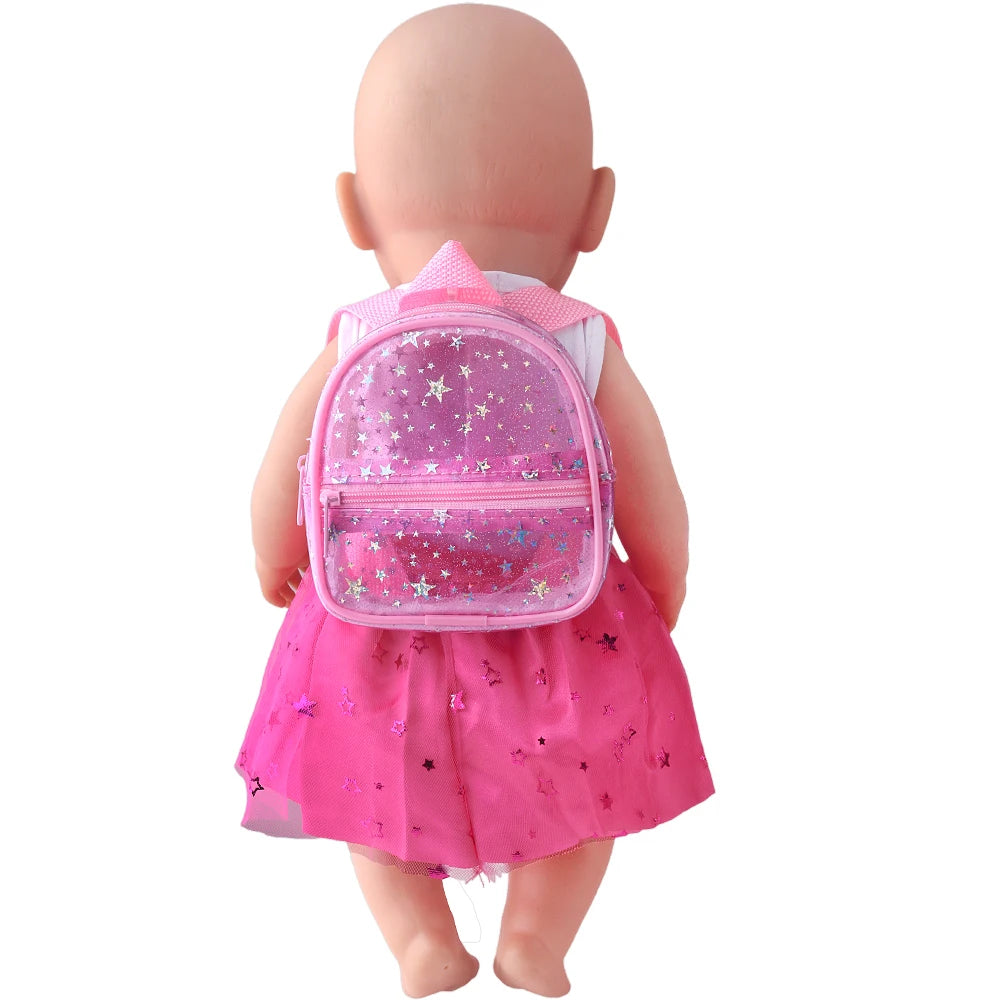 43 cm Baby Doll Cute Backpack Ours & Generation American 18 Inch Girl Doll Children Toys Dolls Accessories Cartoon Schoolbag