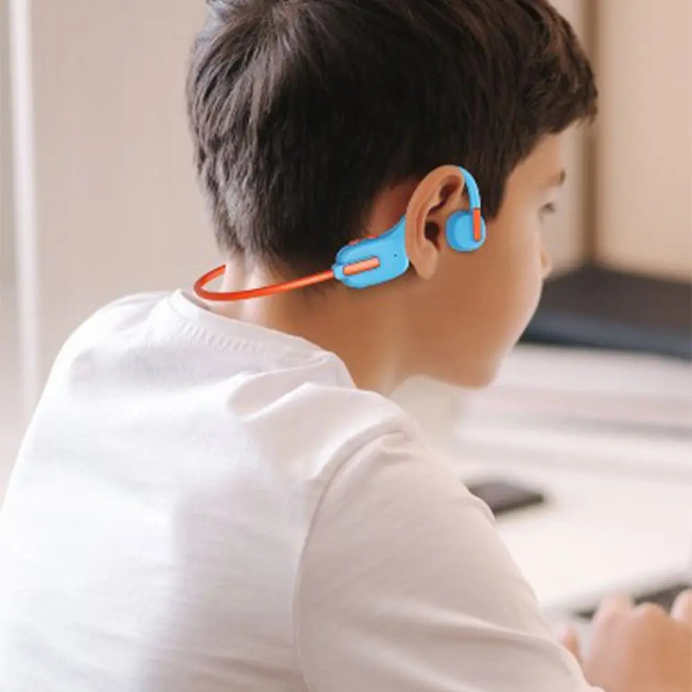 Hands-free Kids Bluetooth Headphones Earbuds Built-in 8GB Bone Conduction Headphone Stereo Sound Adjustable