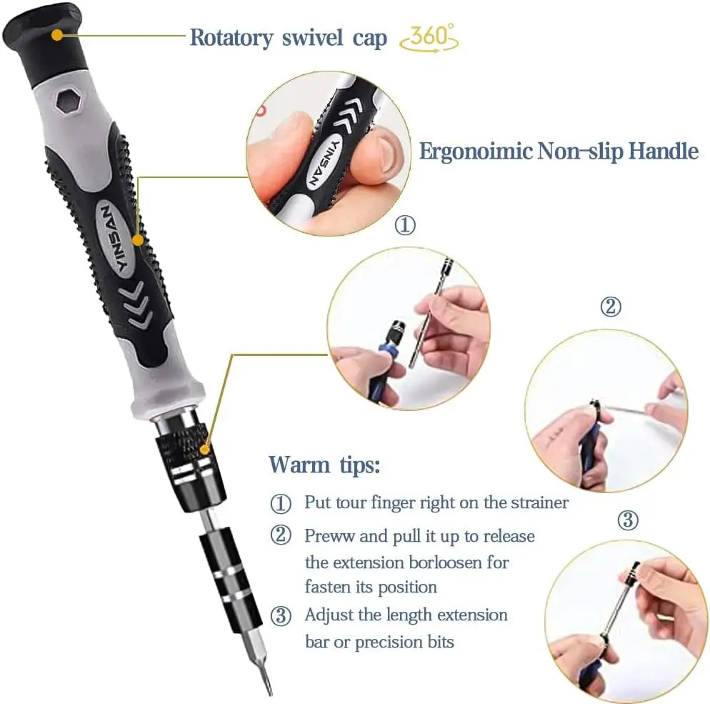 115-in-1 Precision Screwdriver Set, Professional Multi-Functional Repair Tool, with 98 Magnetic Screwdriver Bits, Suitable for iPhone and Glasses
