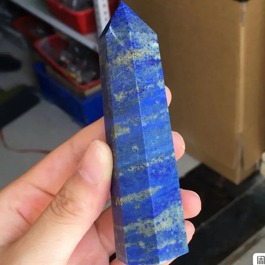 lapis lazuli Wands Crystals Stone Polishing Obelisk Reiki Healing Energy Stone Hexagonal Point Gemstones witchcraft Tower Crafts