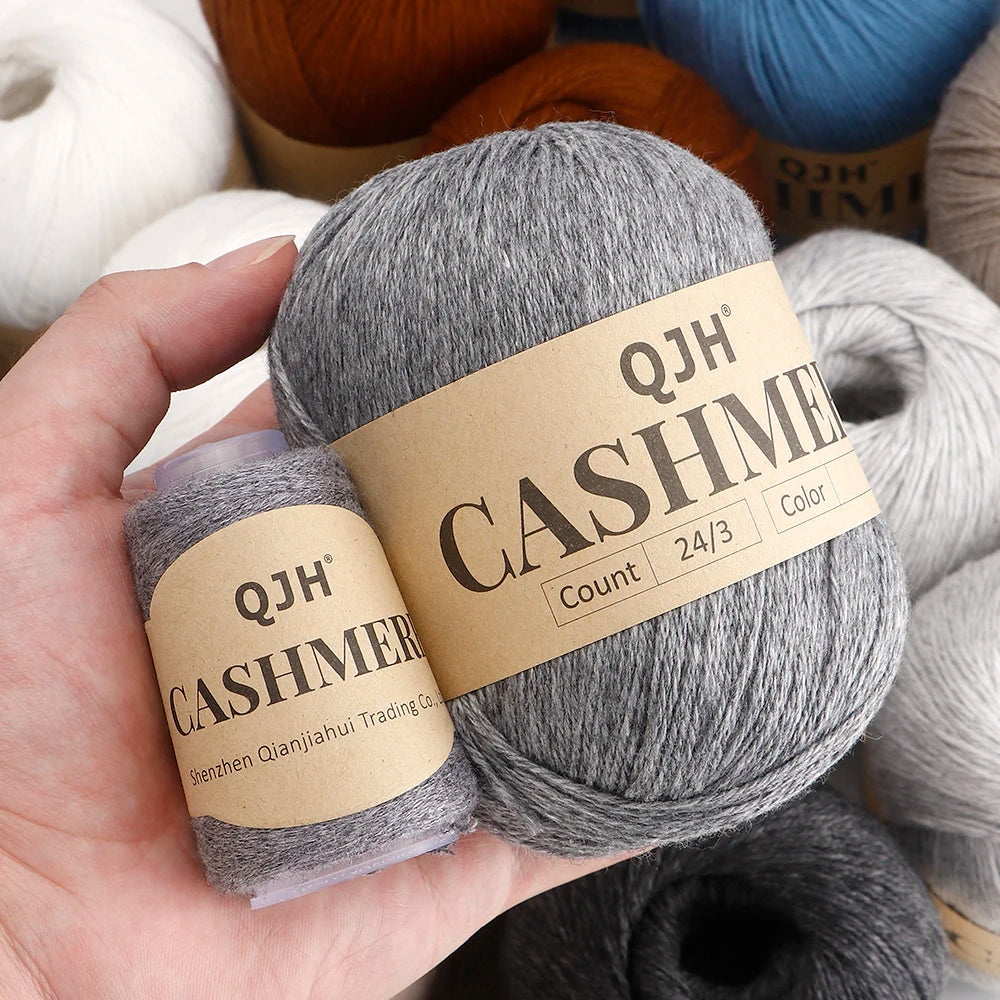 QJH 12 Set Luxurious Cashmere Yarn - Ultra-Soft & Premium Quality for Knitting Luxe Sweaters & Scarves, Hats - Yarn Enthusiasts