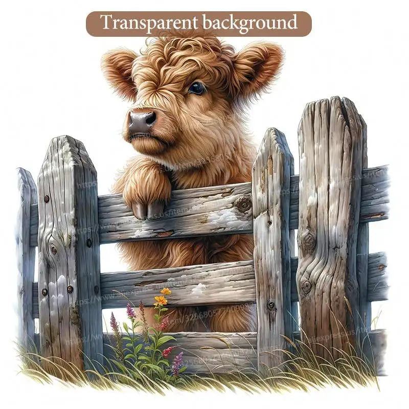 Cute Highland Cow Wall Sticker Bathroom Toilet Decor Living Room Cabinet Refrigerator Home Decoration Decals Stickers M1481