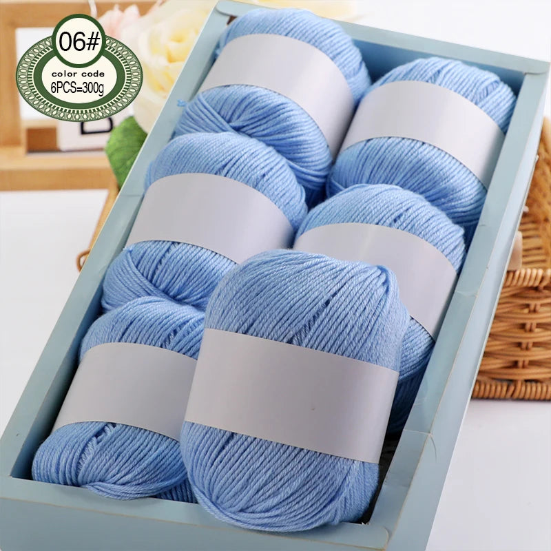 6pcs/Set Luxury Silk Blend Yarn, 50g Each, Soft Knitting Yarn Suitable For Sweaters, Baby Blankets And Scarves, Multiple Colors