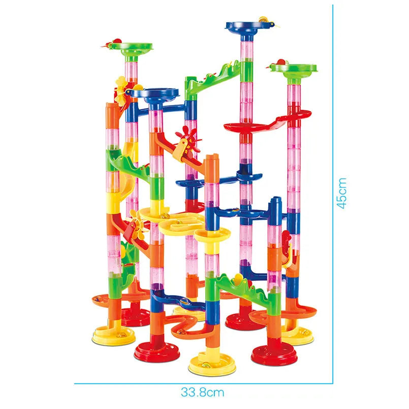 29/80/105Pcs Marble Run Race Track Building Blocks Kids 3D Maze Ball Roll Toy DIY Marble Run Race Coaster Set Christmas Gifts