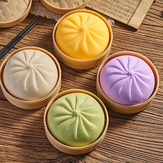 Giant Dumpling Squeeze Toys Anxiety Relief Fidget Toy Simulation Food Steamed Stuffed Bun Soft Squeeze Decompression Dough Toy