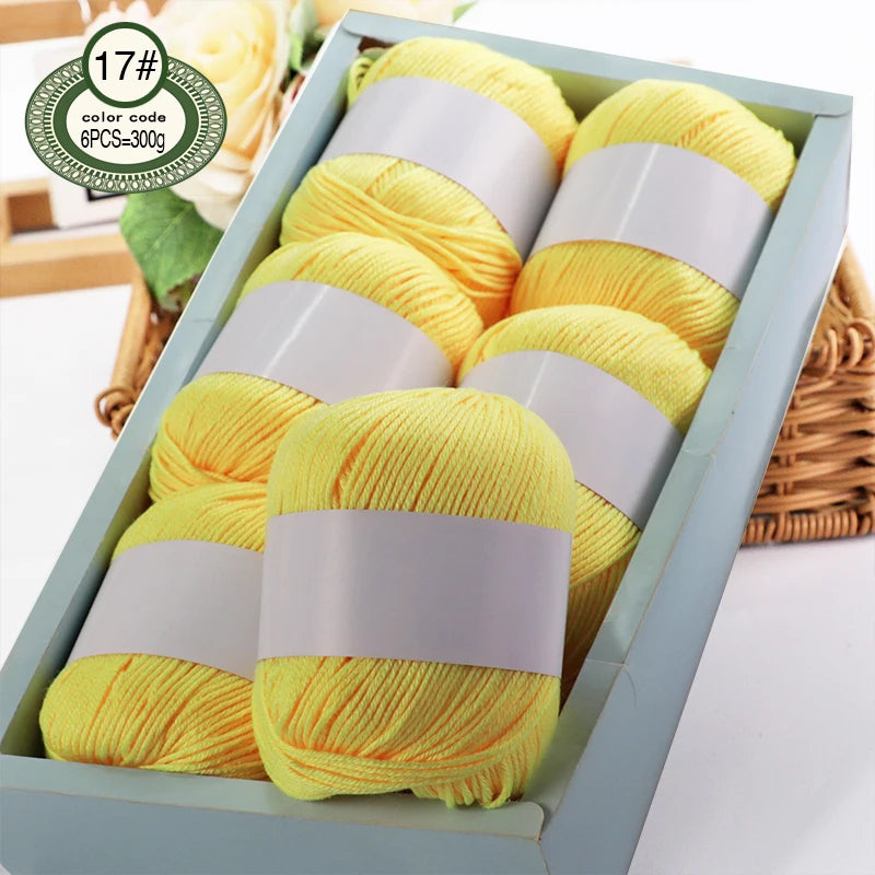 6pcs/Set Luxury Silk Blend Yarn, 50g Each, Soft Knitting Yarn Suitable For Sweaters, Baby Blankets And Scarves, Multiple Colors