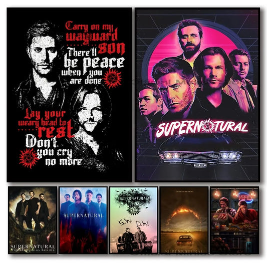1pc Tv Show Supernatural Poster Self-adhesive Art Waterproof Paper Sticker Coffee House Bar Room Wall Decor
